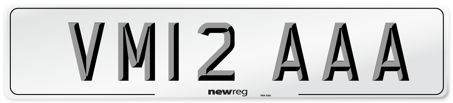 VM12 AAA Number Plate from New Reg
